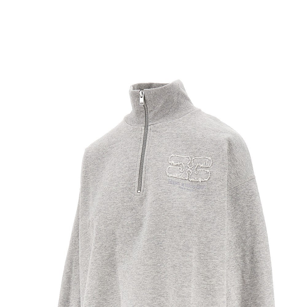 GANNI L organic cotton half-zip sweatshirt
