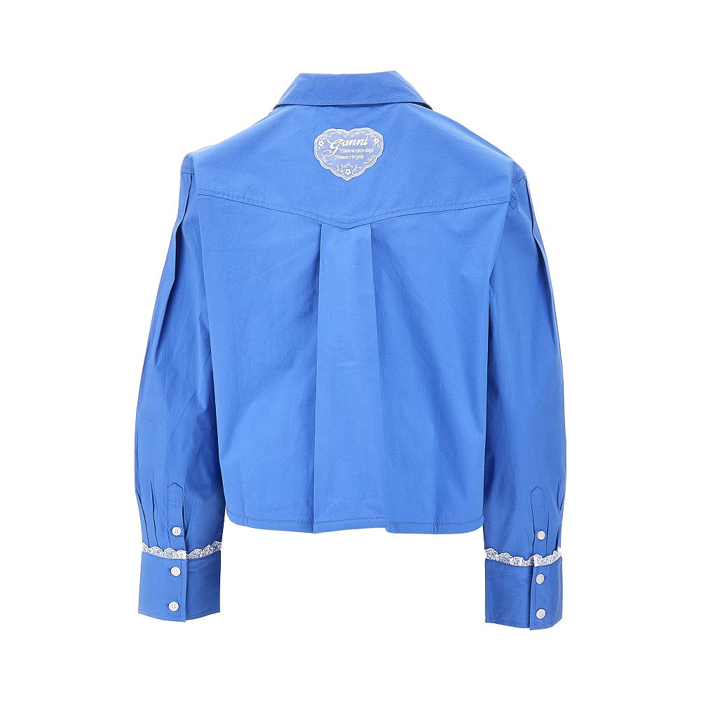 poplin shirt with logo embroidery