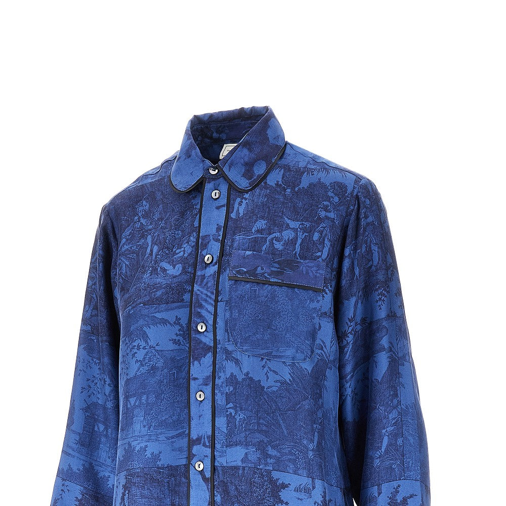 PIERRE LOUIS MASCIA S toile de jouy printed silk shirt