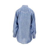 PIERRE LOUIS MASCIA S denim print silk shirt