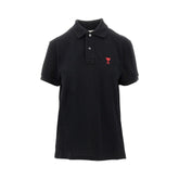 AMI S ami de coeur embroidery piquet polo shirt