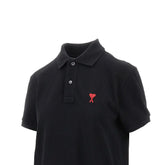 AMI S ami de coeur embroidery piquet polo shirt