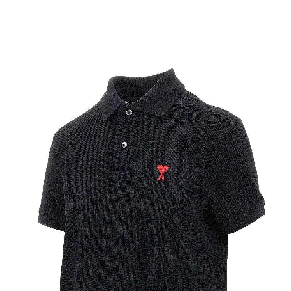 AMI S ami de coeur embroidery piquet polo shirt