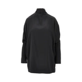 PHOEBE PHILO 40 stretch satin blouse with knotted neck