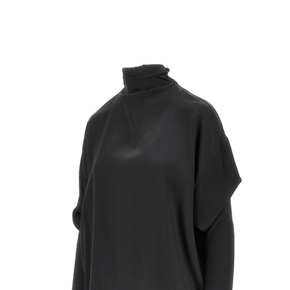 PHOEBE PHILO 40 stretch satin blouse with knotted neck
