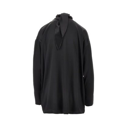 PHOEBE PHILO 40 stretch satin blouse with knotted neck
