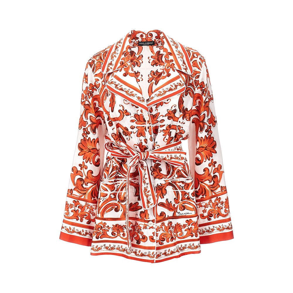 maiolica print silk vanity shirt