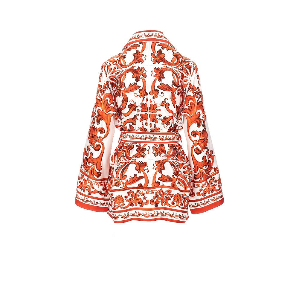 maiolica print silk vanity shirt