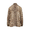 silk georgette shirt with leo print