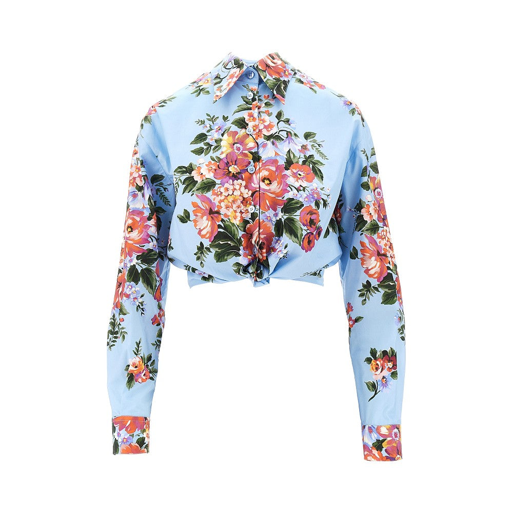 DOLCE&amp;GABBANA 40 floral poplin knotted shirt