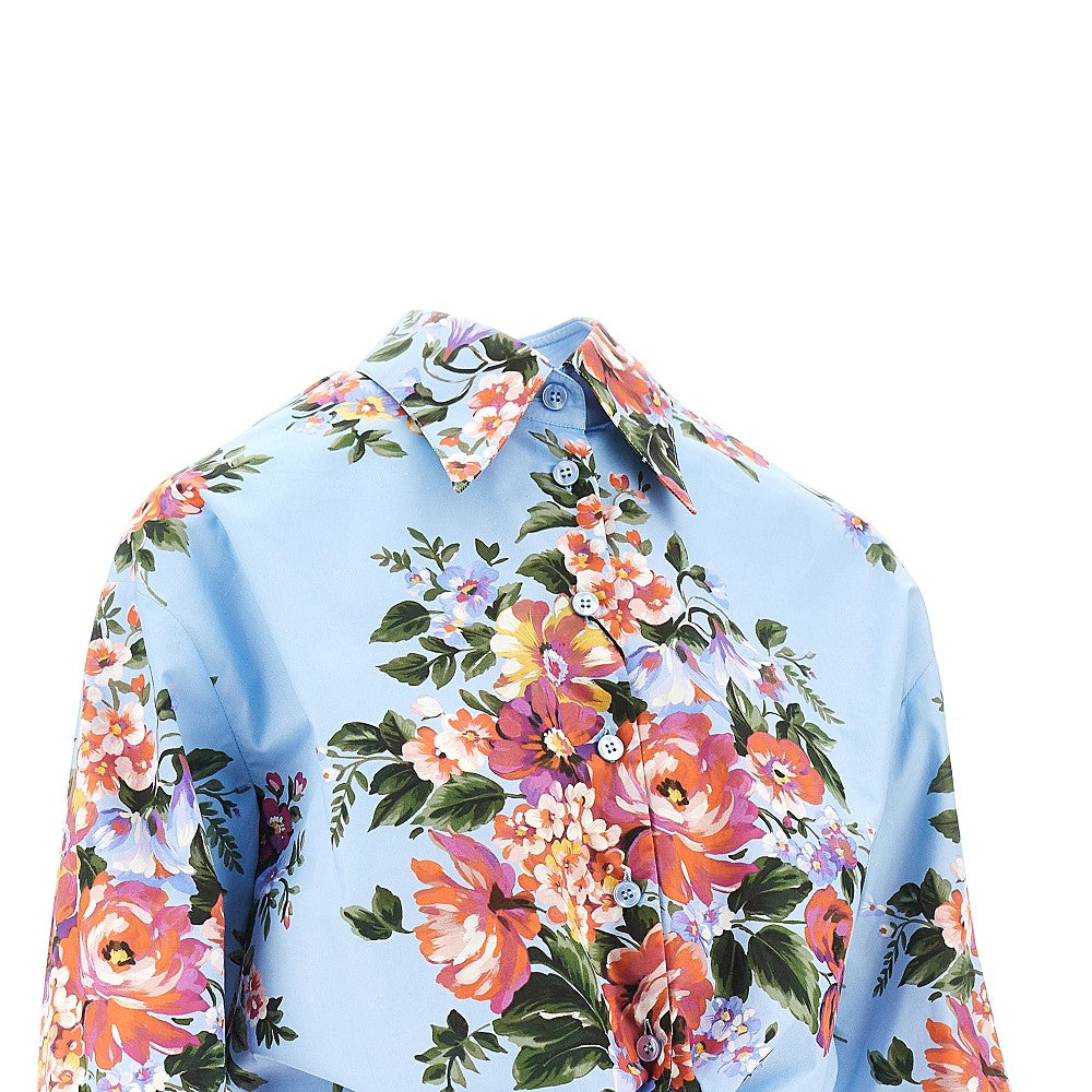 DOLCE&amp;GABBANA 40 floral poplin knotted shirt