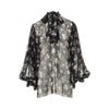 vintage roses print chiffon blouse