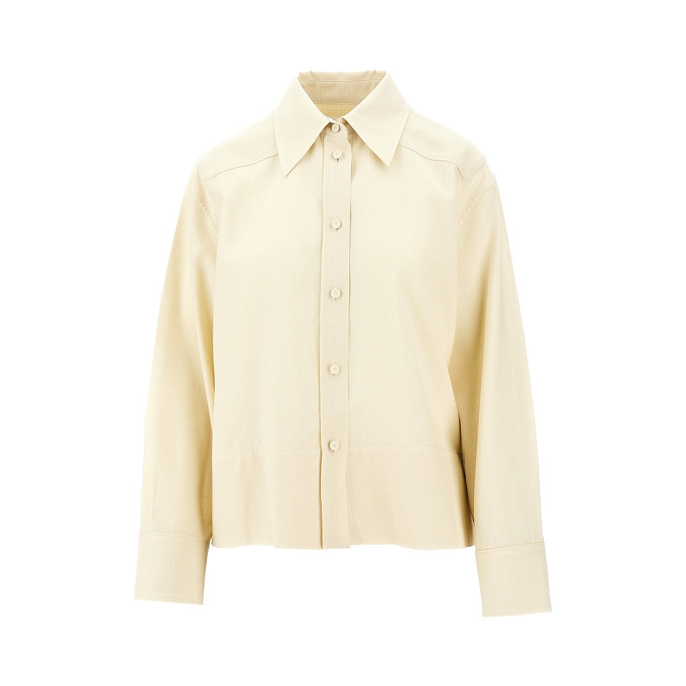 JIL SANDER 36 wool ripstop shirt