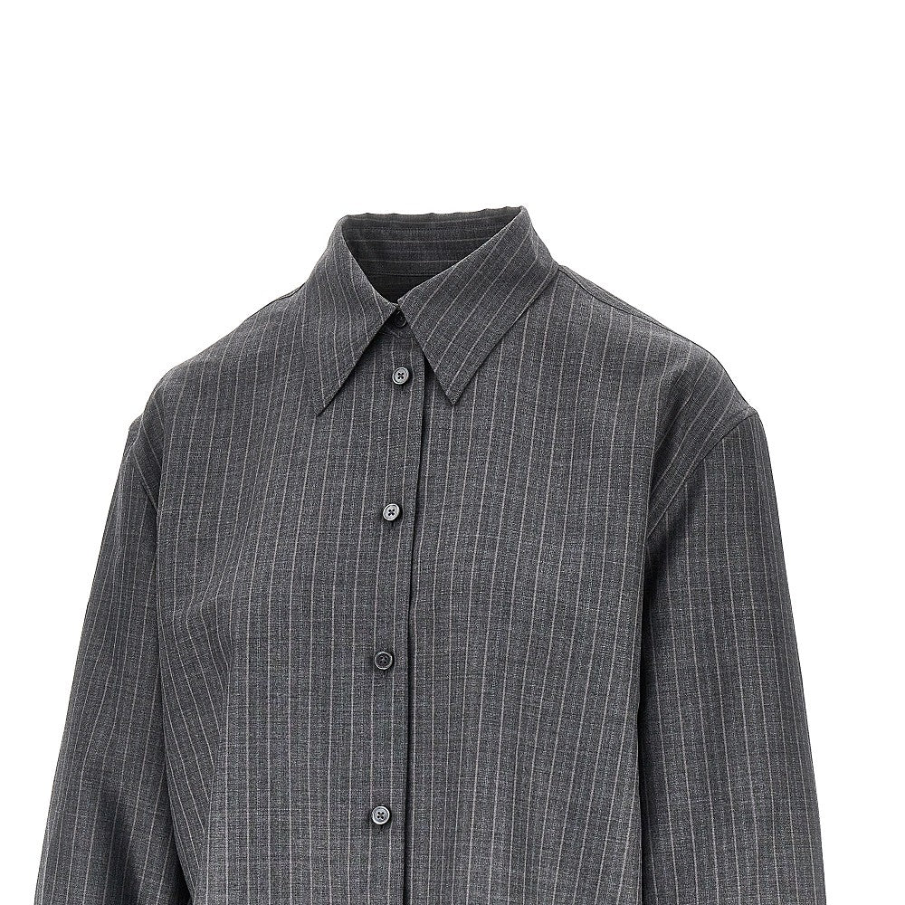 JIL SANDER 42 wool shirt with pin-striped motif