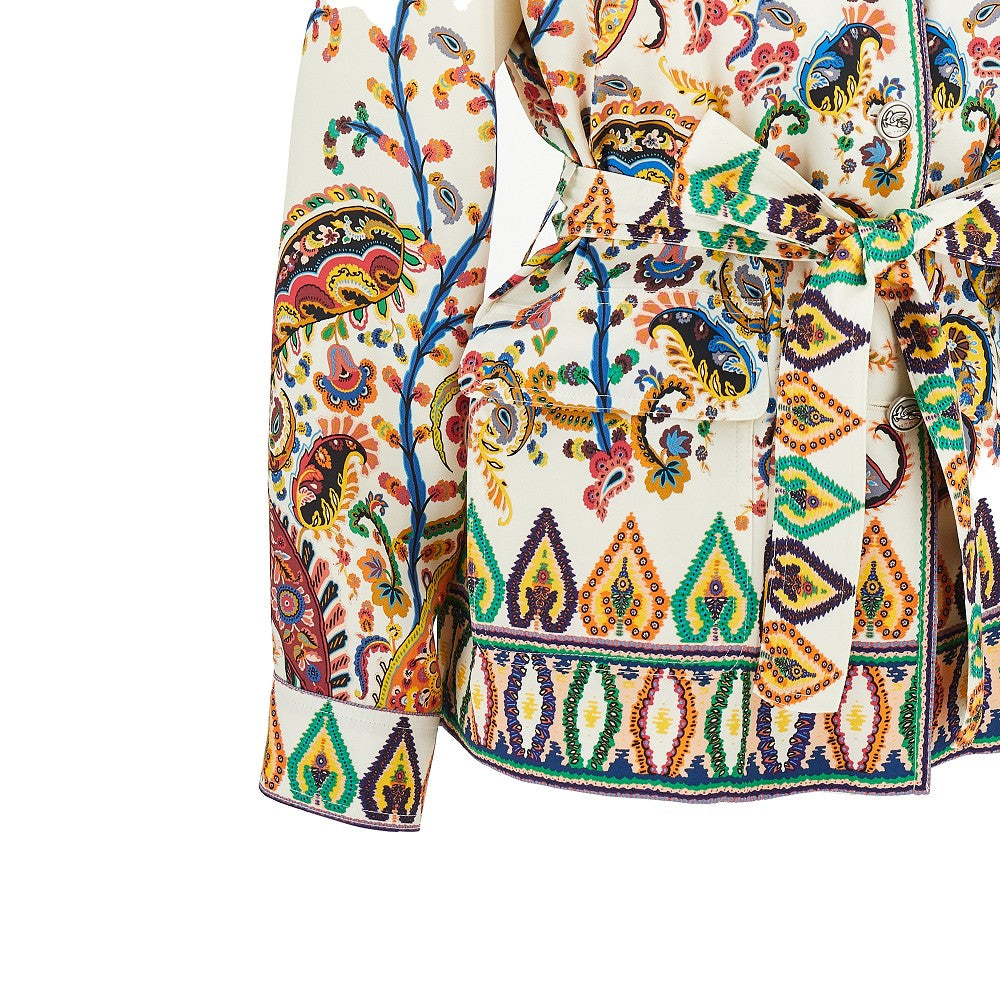 ETRO 42 twill overshirt with belt