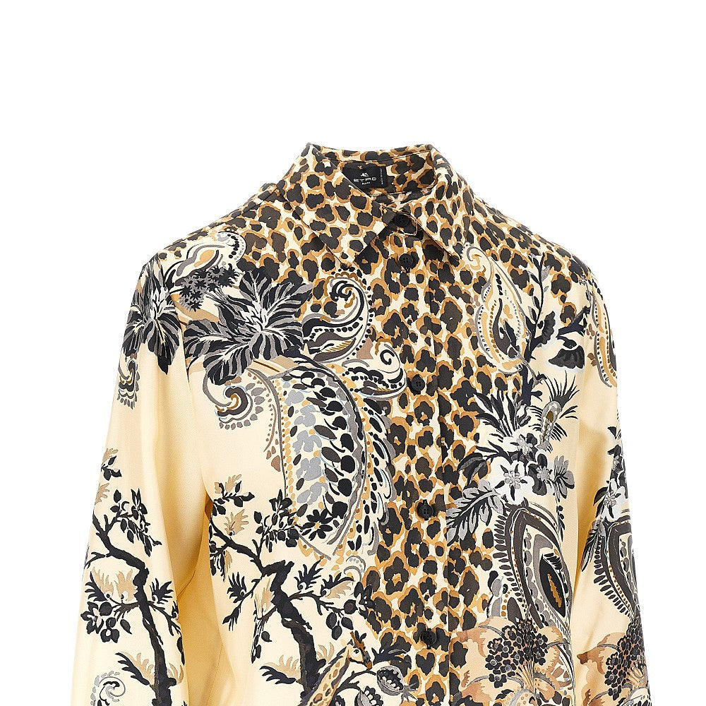 animalier paisley silk twill shirt