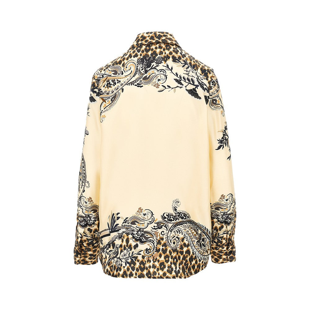animalier paisley silk twill shirt