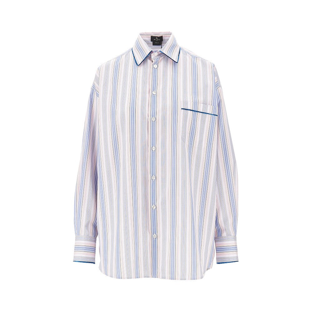ETRO 40 striped shirt with velvet piping