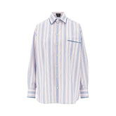 ETRO 40 striped shirt with velvet piping