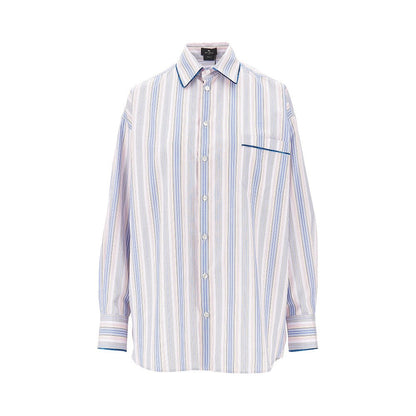 ETRO 40 striped shirt with velvet piping