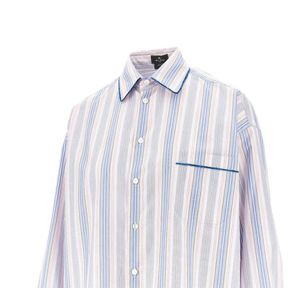 ETRO 40 striped shirt with velvet piping