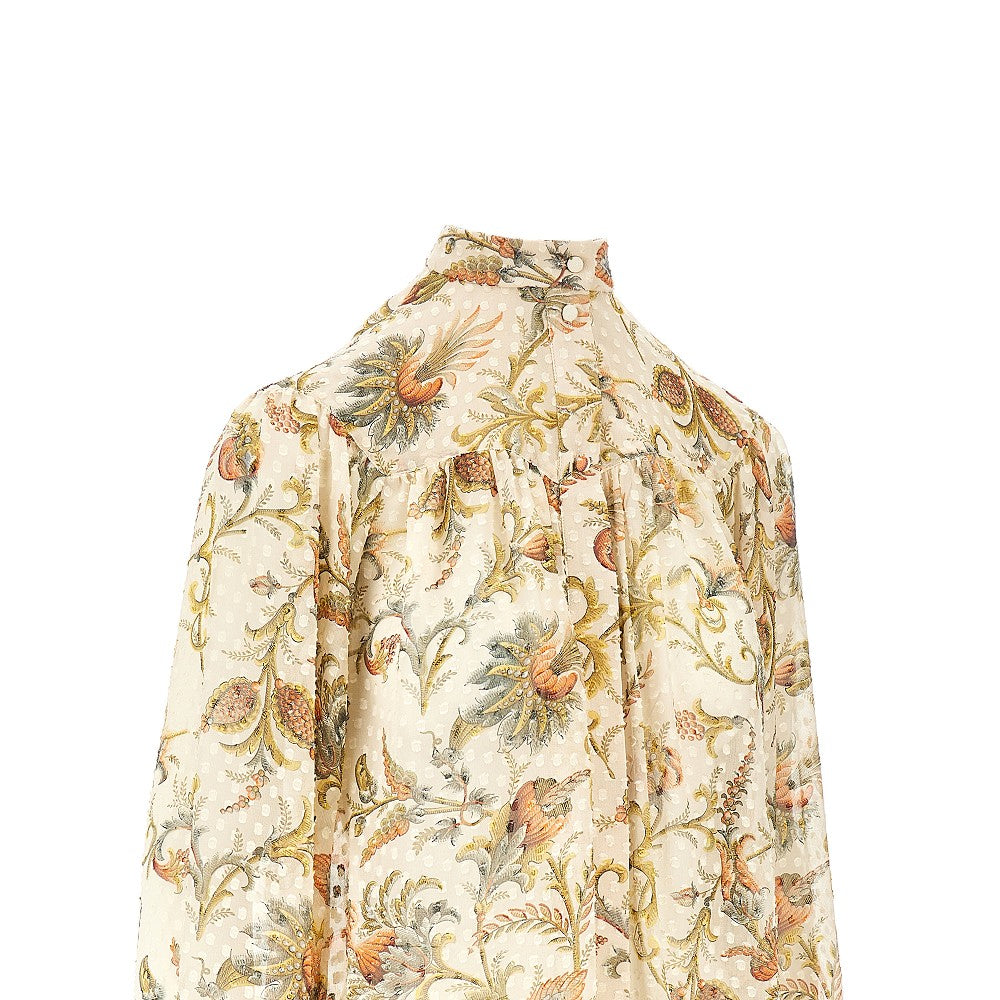 plumetis silk-blend blouse