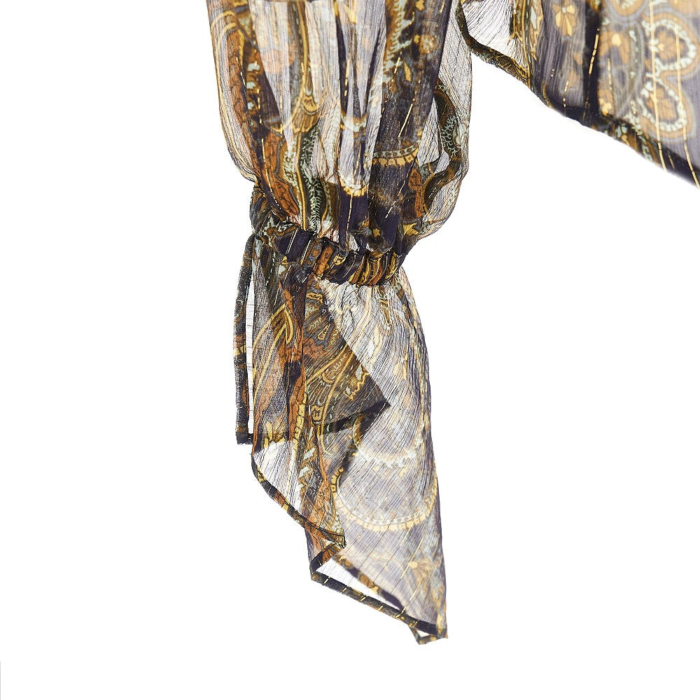 ETRO 40 lurex pinstriped paisley silk shirt