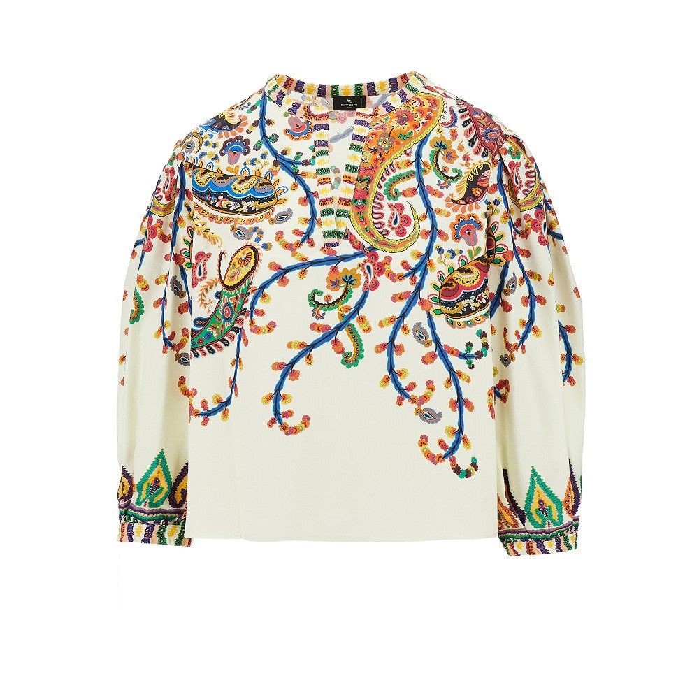 ETRO 40 multicoloured paisley cotton blouse
