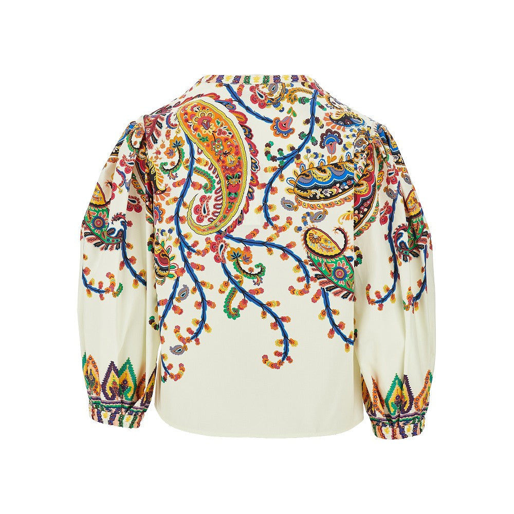 multicoloured paisley cotton blouse