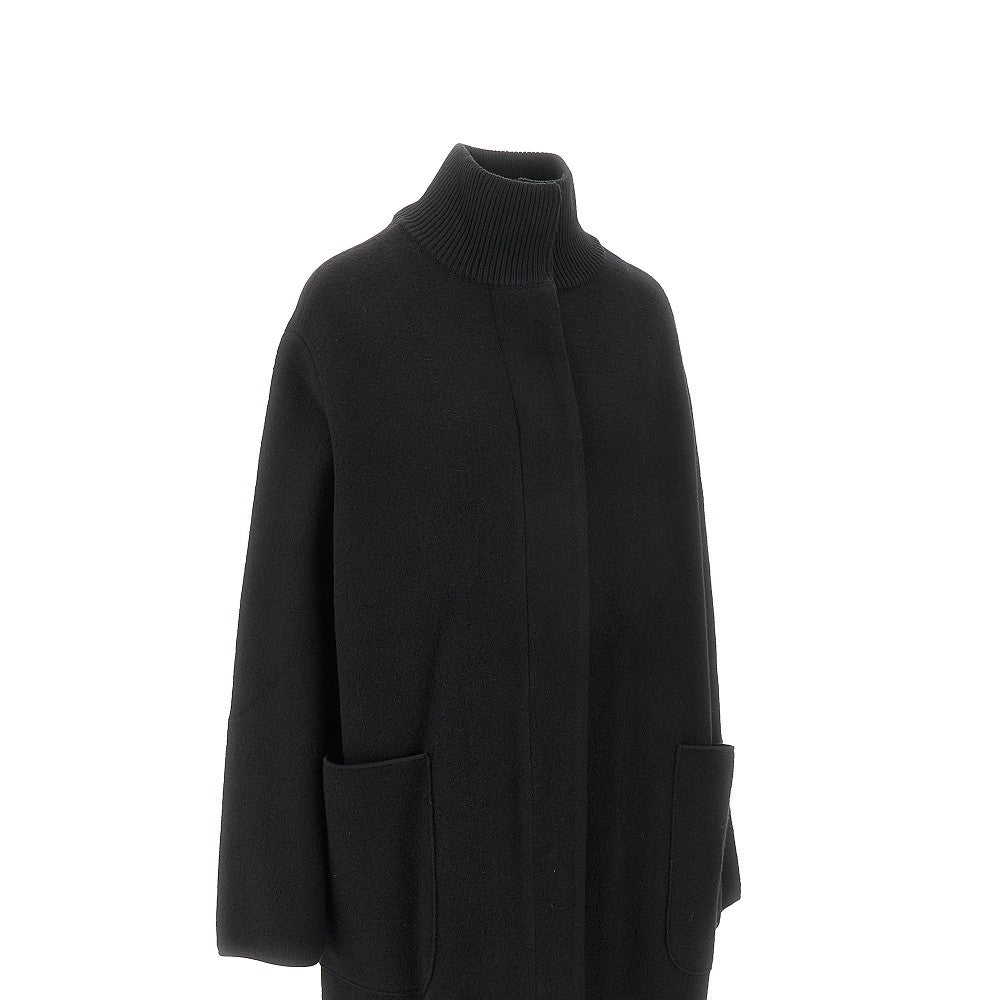 EMPORIO ARMANI 44 oversized cloth coat with knitted neck