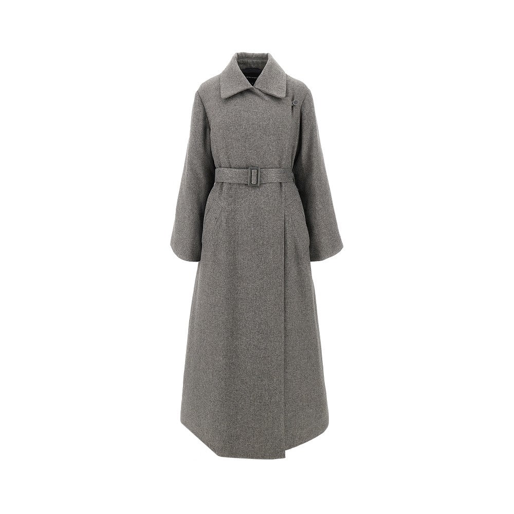 EMPORIO ARMANI 40 padded long coat with belt