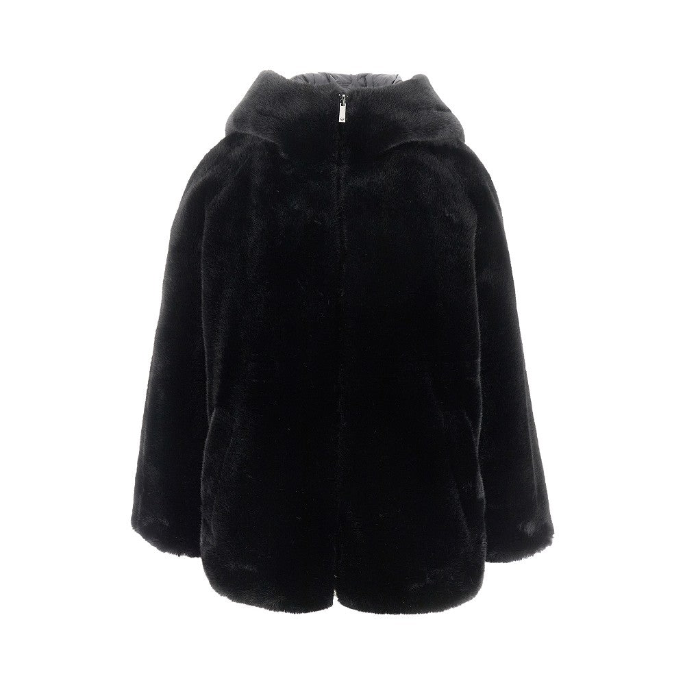 EMPORIO ARMANI 44 faux fur and nylon reversible jacket
