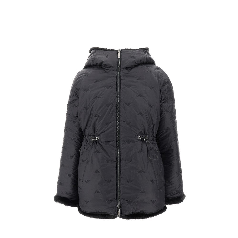 EMPORIO ARMANI 44 faux fur and nylon reversible jacket