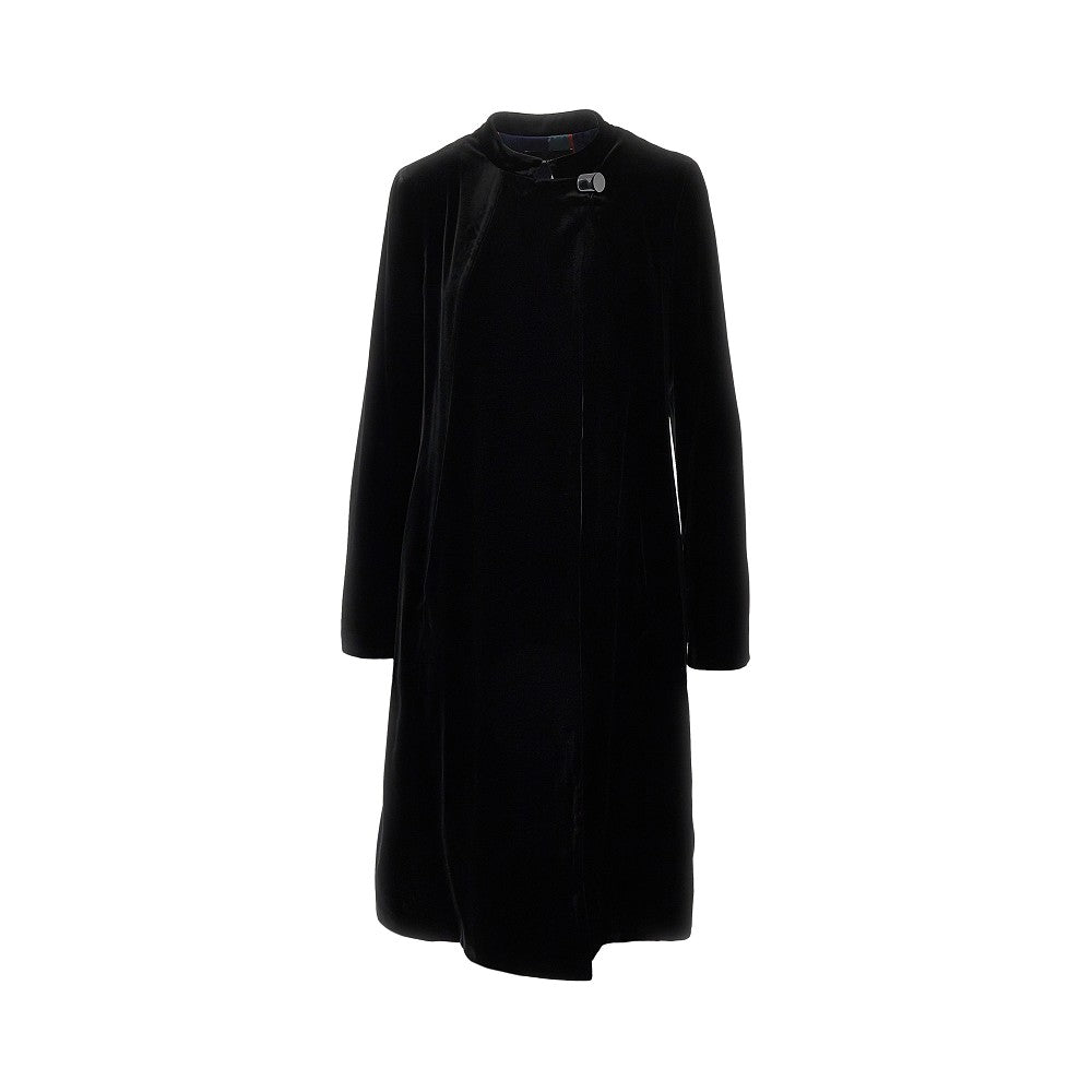 EMPORIO ARMANI 42 velvet coat with decentralized button