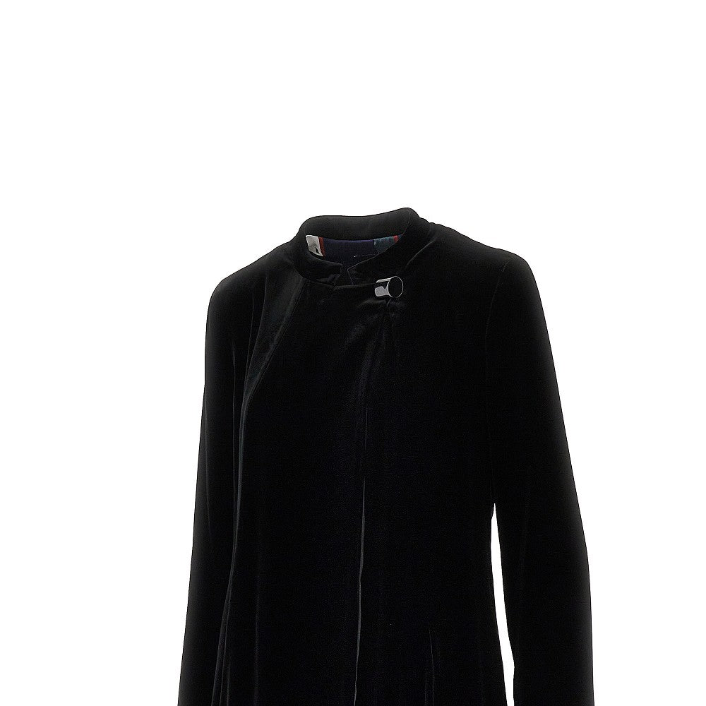 EMPORIO ARMANI 42 velvet coat with decentralized button