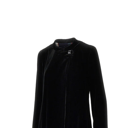 EMPORIO ARMANI 42 velvet coat with decentralized button
