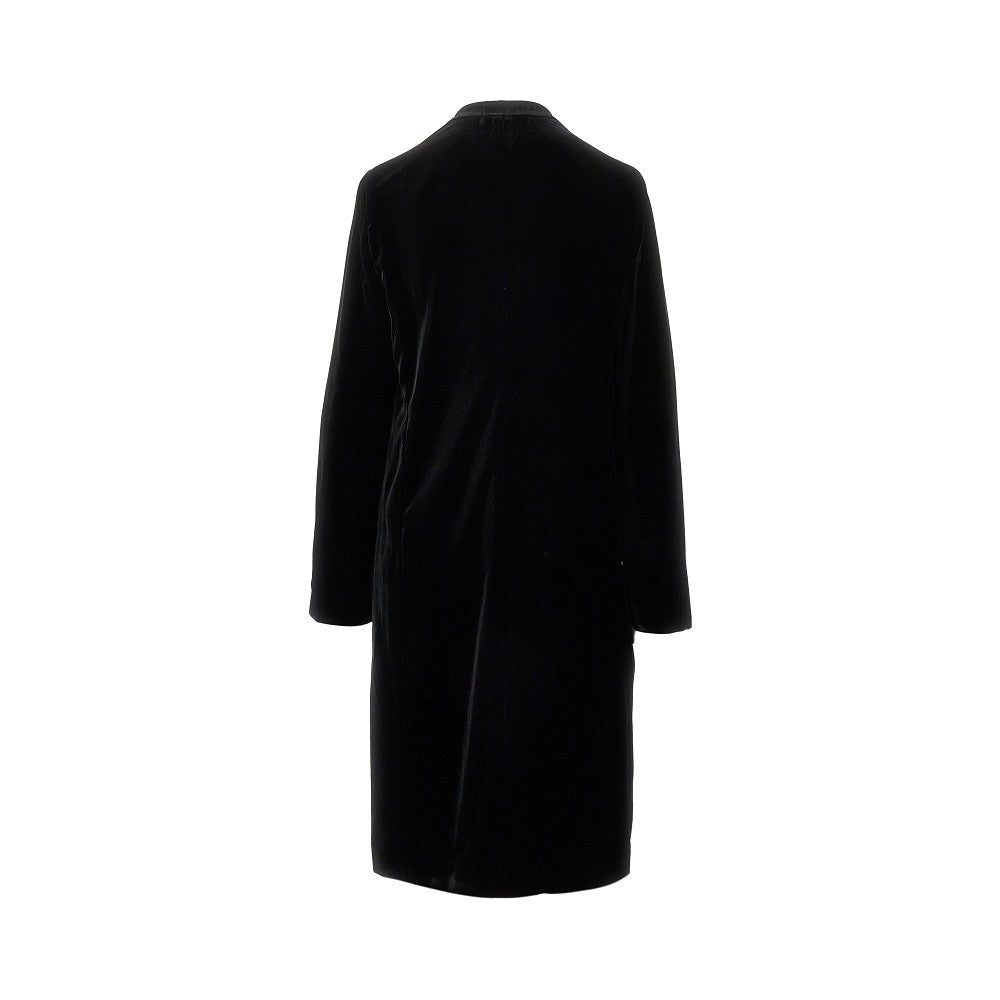 EMPORIO ARMANI 42 velvet coat with decentralized button