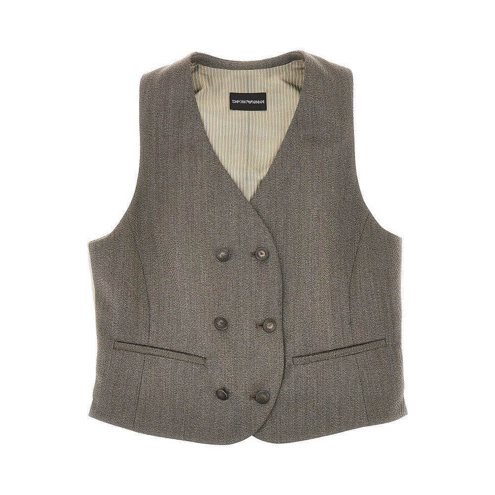 double-breasted wool vest