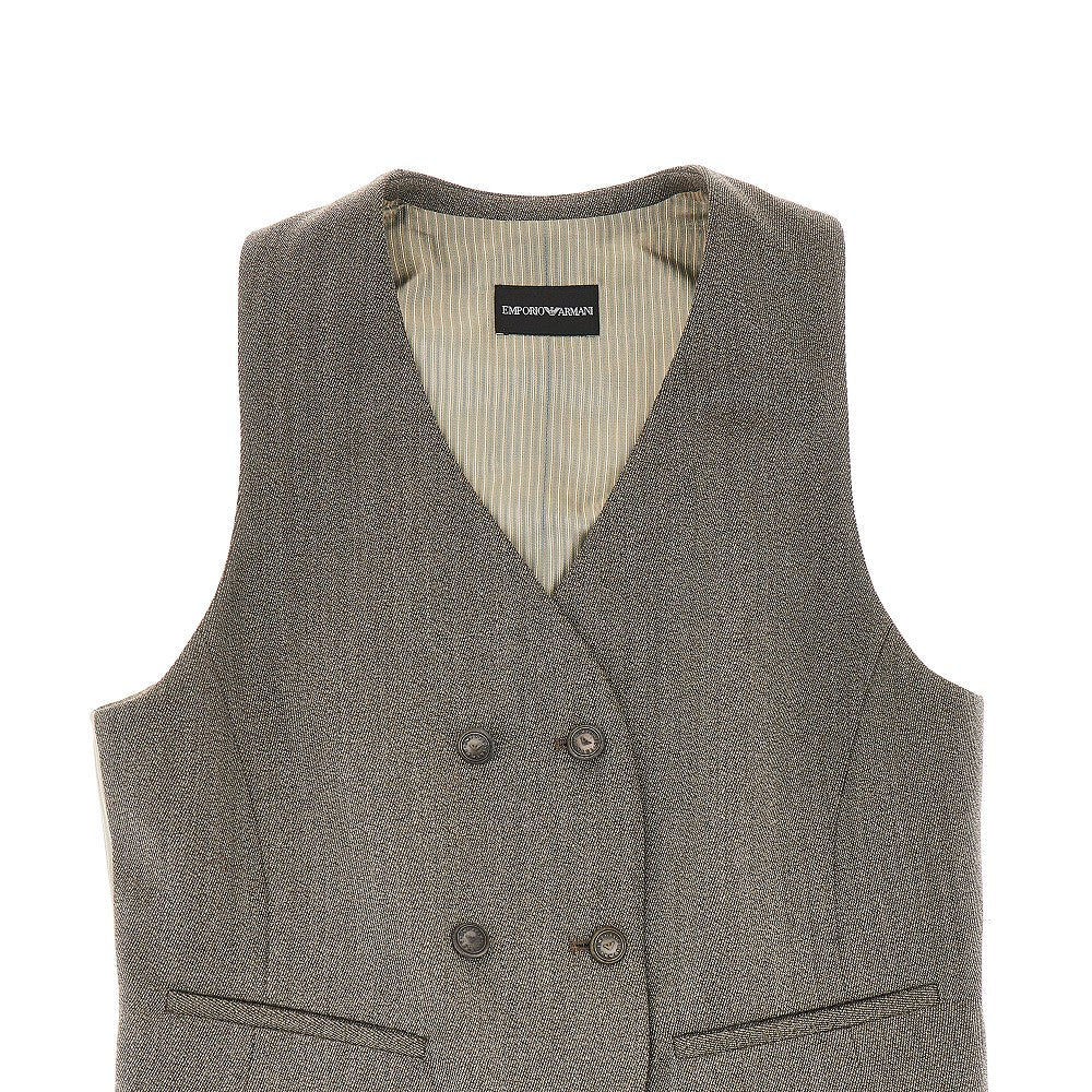 double-breasted wool vest