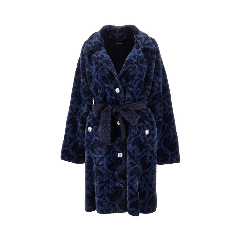 PINKO S love birds velour coat