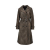 vintage effect faux leather trench coat