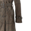 vintage effect faux leather trench coat