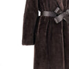 faux fur long coat with belt