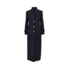 cloth single-breasted long coat