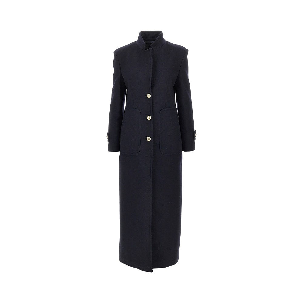 cloth single-breasted long coat