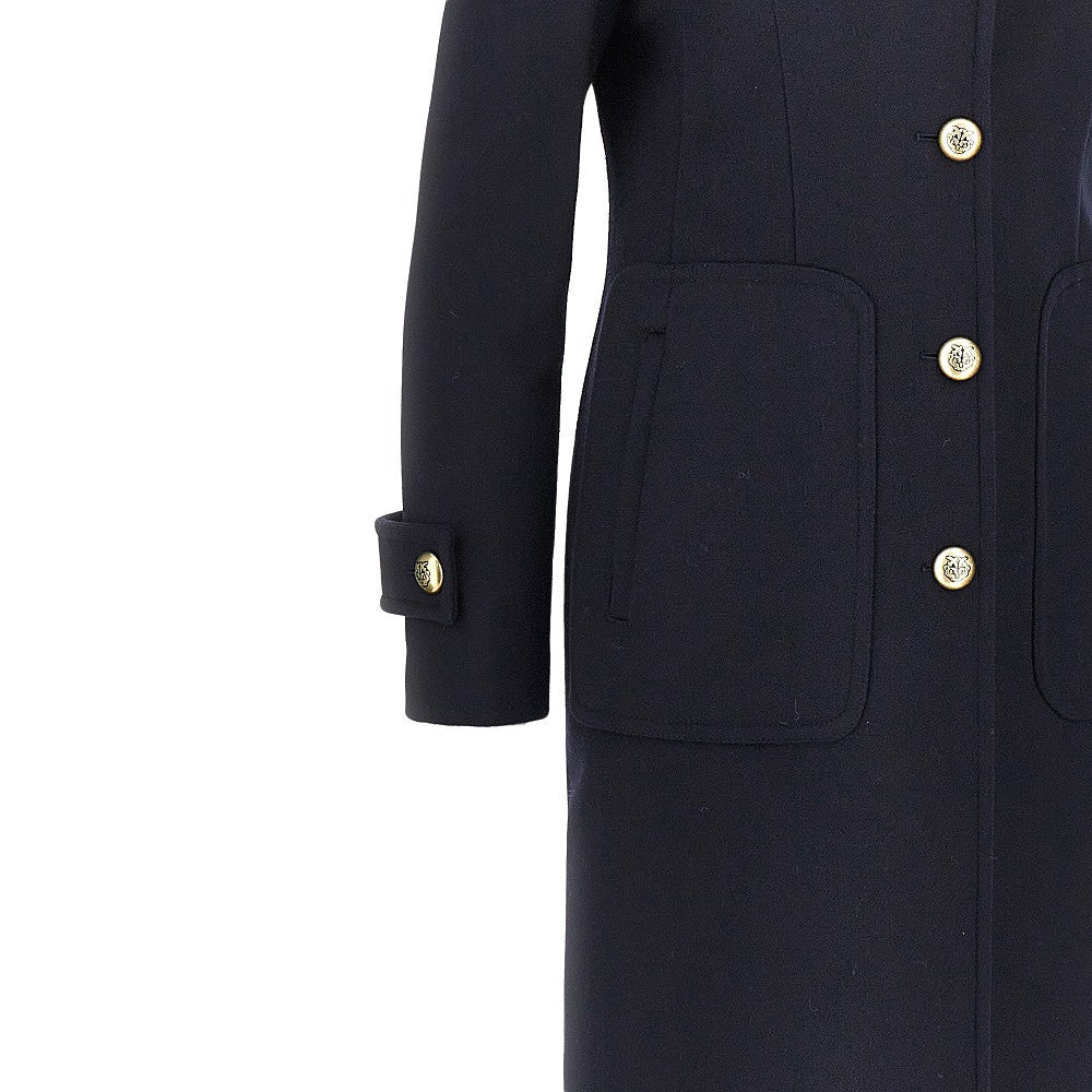 cloth single-breasted long coat