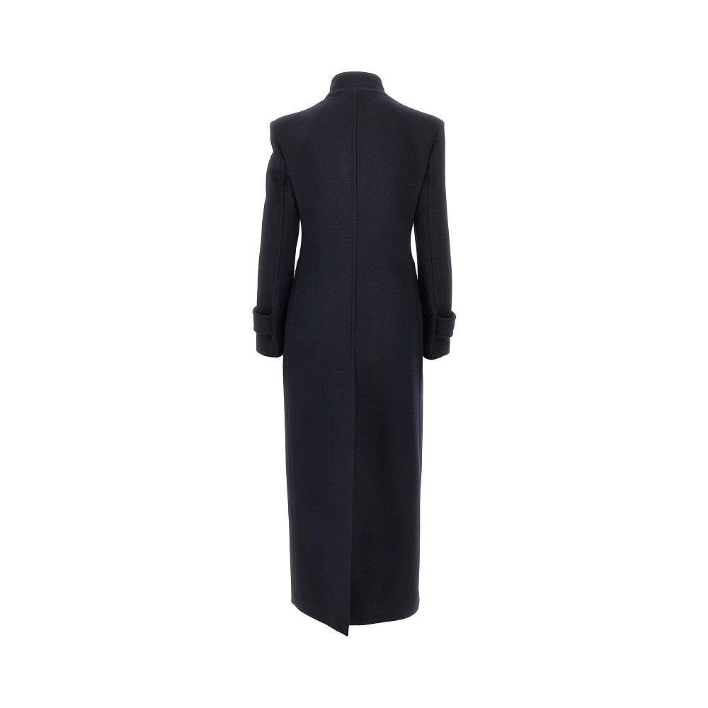 cloth single-breasted long coat