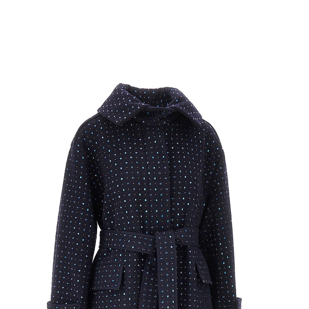 full-strass wool long coat