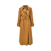 gabardine trench coat with leather details