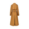 gabardine trench coat with leather details